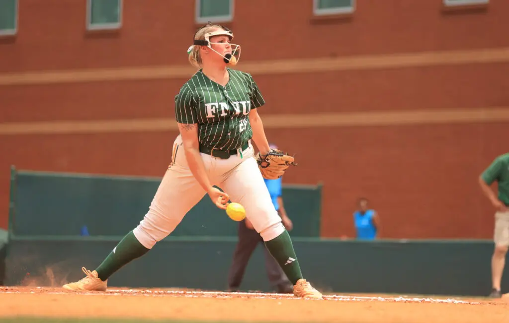 FNU pitcher Sophia White.