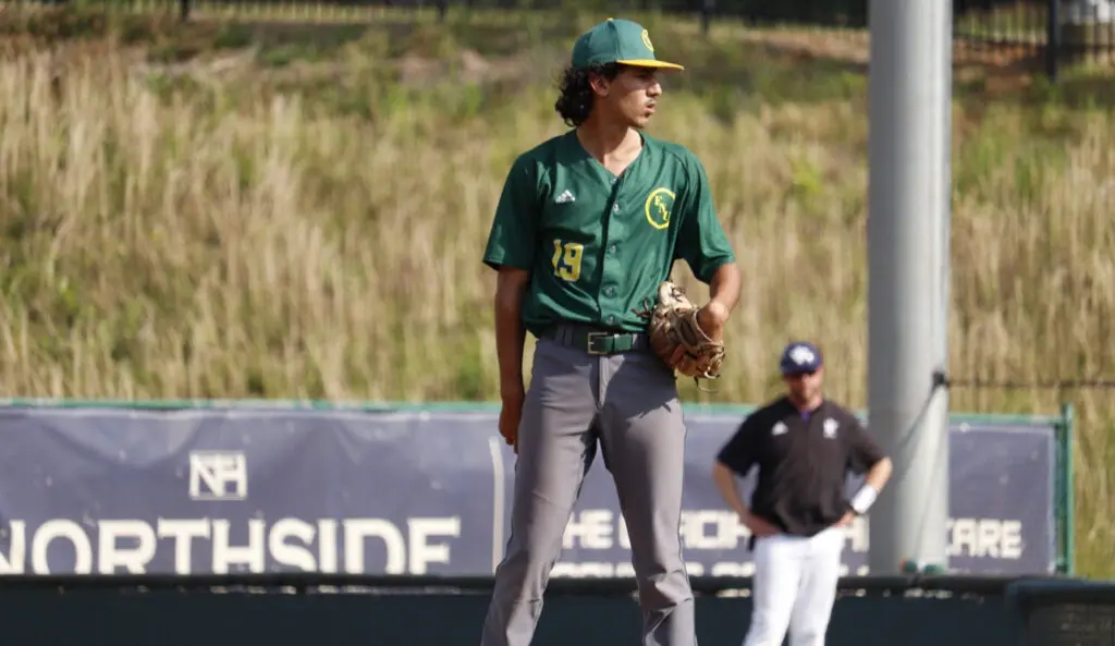 FNU pitcher Gavin Gonzalez on the mound.