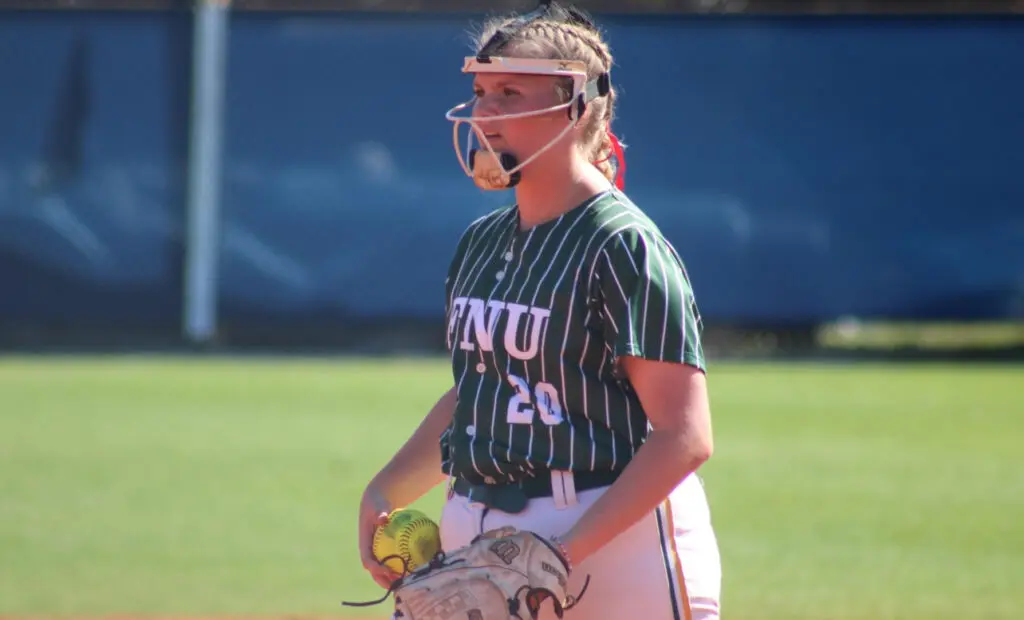 FNU pitcher Sophia White.