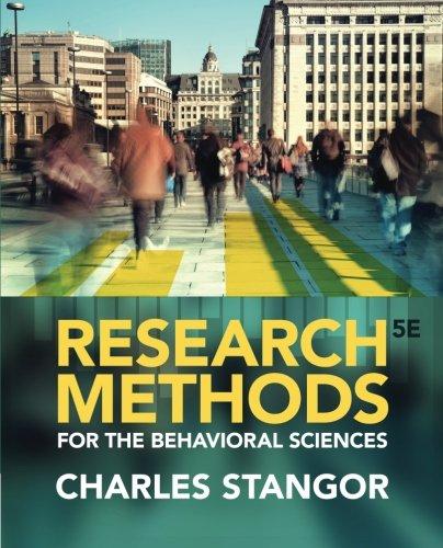 Research Methods for Behavioral Sciences