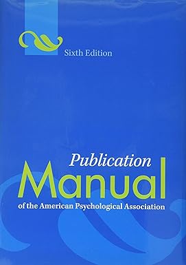 Publication Manual of THE american Psychological Association 6th